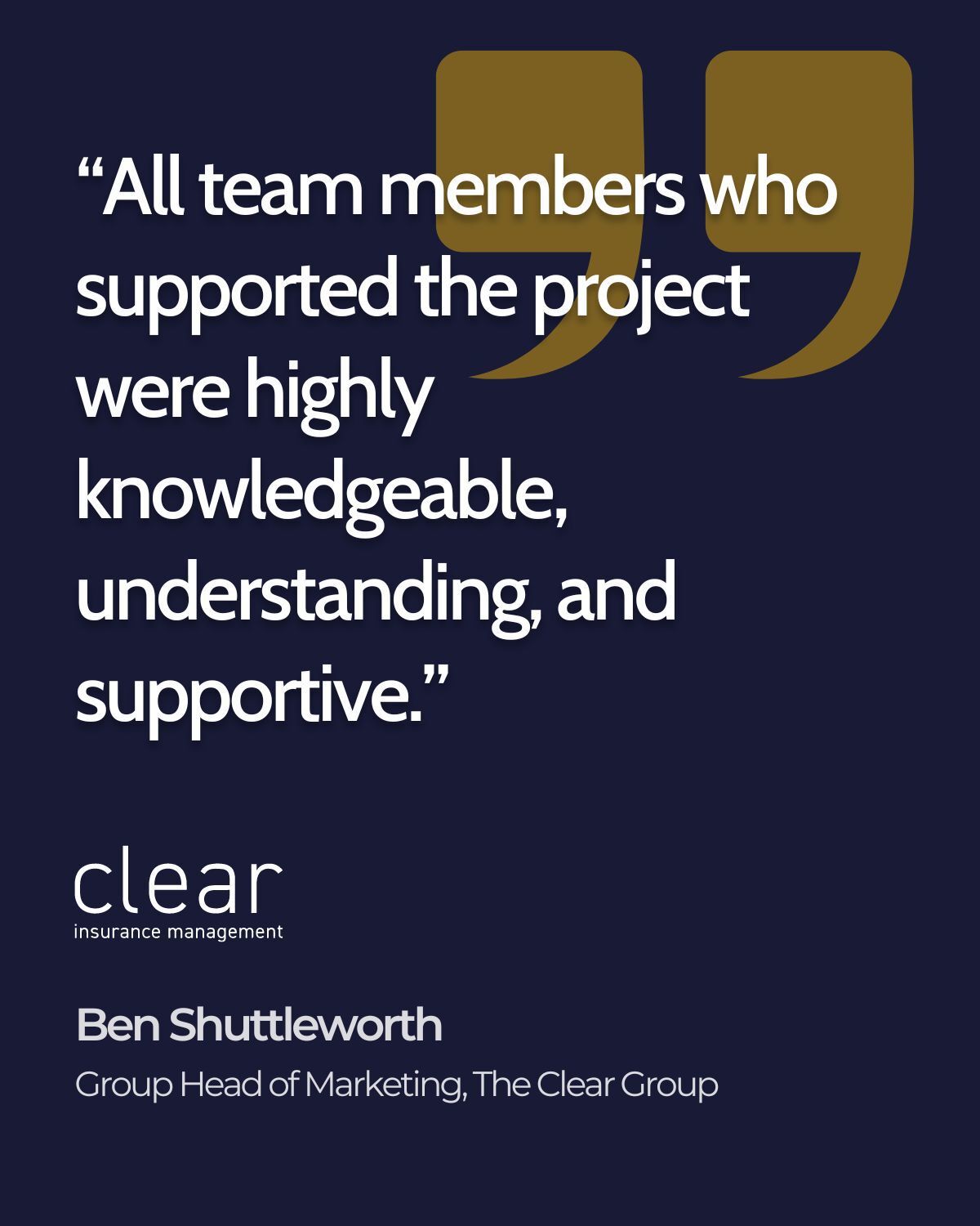 Linkedin Testimonial Clear Insurance Management Appcentric